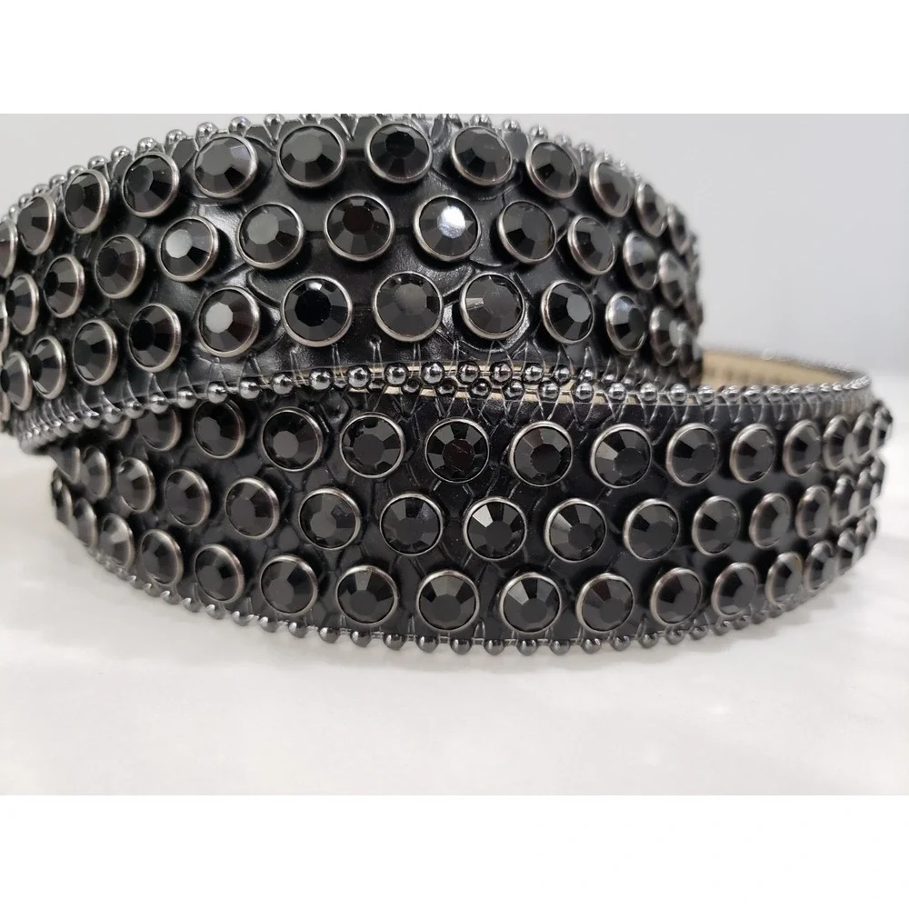 SIZE 4XL - DNA PREMIUM WEAR BELT BLACK EAGLE Rhinestones Western y2k gothic mens